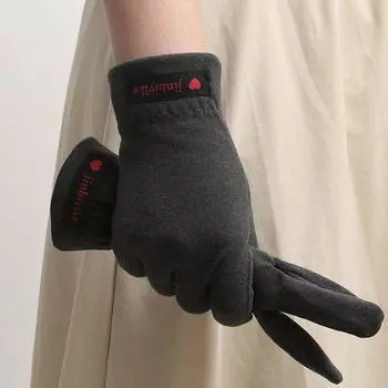 Gloves Women Winter Warm Touch Screen Men s Riding Electric Motorcycle Cold-Proof Heating Velvet Autumn Thin Couple Gloves Hidden Gray All yards