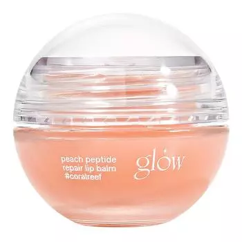 glow Бальзам для губ Peach Peptide с коралловым листом, со вкусом персика, 8 г, 1 шт.