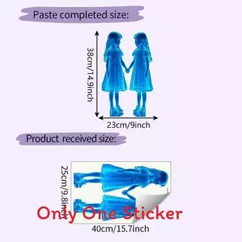 Glow Halloween Night Wall Sticker With Girl Holding Hands For Living Room Decor