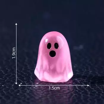 Glow in The Dark Ghost Mini Figurines Cute DIY Resin Decor for Halloween Home 1pcs
