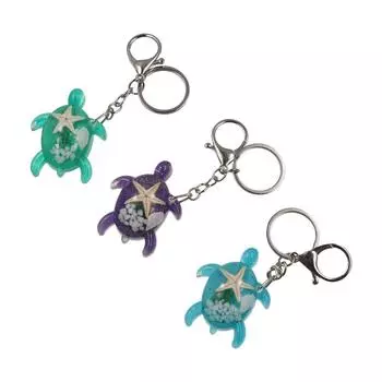 Glow-in-the-dark Little Turtle Keychain Colorful Animal Bag Pendant Unisex красный