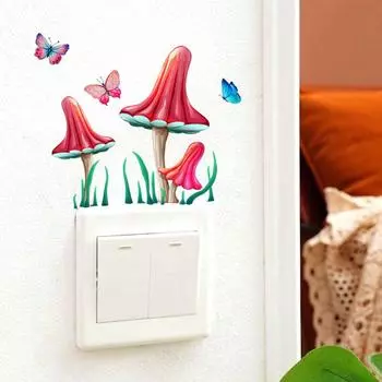 Glow in the Dark Luminous Mushroom Wall Stickers Self-adhesive Colorful Mushroom Decal Home Decor style 3