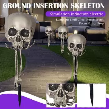 Glowing Haunted House Room Horror Props Simulation Induction Electric Ground Plug Glow Sound One Size