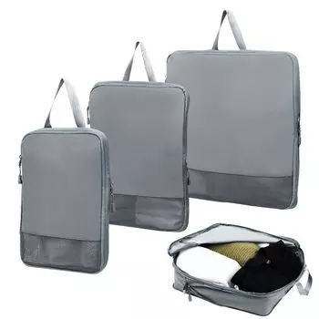 Glowmin Travel Compression Bag Fabric Compression Travel Travel Compression Bag Содержимое набора, сумка, одежда, сумка, чехол, [Видная внутренняя часть] (Дымчатый синий)