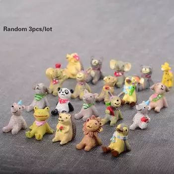 Глядя вверх на звездную серию Мини-микроландшафтный реквизит Маленькие животные из смолы Модели из смолы Поделки Random 3pcs