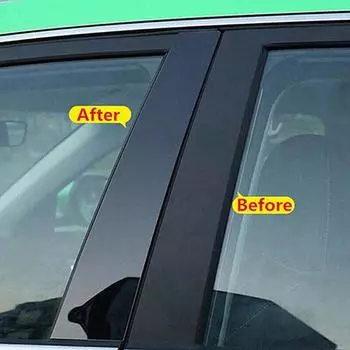 Глянцевая черная наклейка на оконную стойку автомобиля, декоративная пленка для Honda Civic Hatchback 2016-2021 чёрный