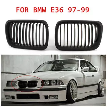 Глянцевая черная передняя решетка, накладки на фары для E36 97-99