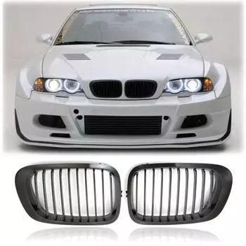 Глянцевая черная решетка радиатора переднего бампера для BMW 3 серии 1998-2001 E46 M3 323 i/is 325Ci 328 i/is/Ci 330Ci 2 двери решетки CHINA