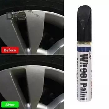 Глянцевая черная ручка для подкраски дисков, быстросохнущая, простая в использовании, компактная, портативная, многоразовая ручка для ремонта автомобильных колес серебряный