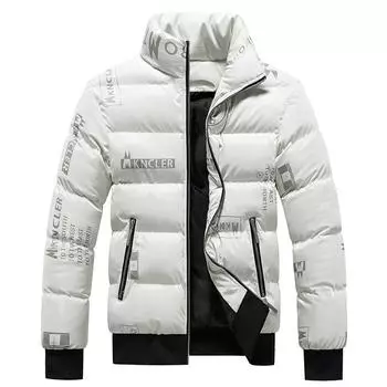 Глянцевая хлопковая подбитая одежда Мужская ветрозащитная новая мужская куртка Осенняя и зимняя утолщенная хлопковая подбитая одежда L