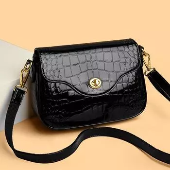 Глянцевая кожаная сумка через плечо для женщин, сумка через плечо для женщин, высококачественная сумка-мессенджер