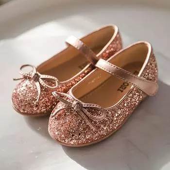 Глянцевая обувь на плоской подошве для девочек Baby Jam, золотистый-Y12 130