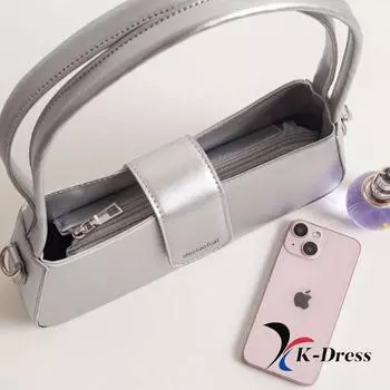 Глянцевая сумка на плечо Square Baguette (3 цвета) базовый тип