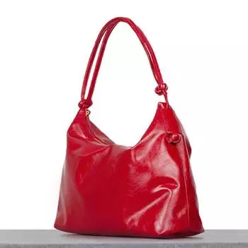 Глянцевая женская сумка-тоут из искусственной кожи с узором «узел», большая вместимость, мягкая женская сумка на одно плечо, модная универсальная многофункциональная сумка (30cm<Max Length<50cm)