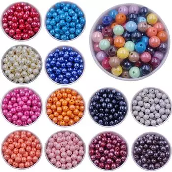 Глянцевые акриловые бусины диаметром 10 мм для изготовления ювелирных изделий своими руками синий