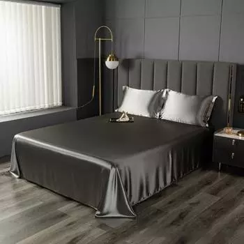 Глянцевые атласные простыни однотонные простыни с 2 наволочками охлаждающие без складок S верблюд