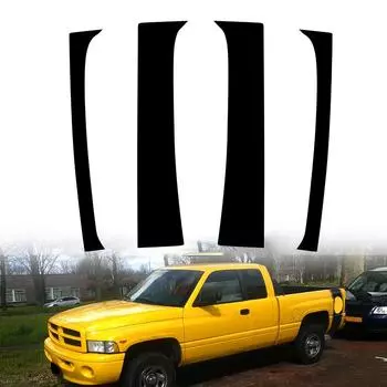 Глянцевые черные автомобильные дверные стойки для Dodge Ram Dodge Ram 1500, 2-дверная клубная кабина 1995-2002 годов, накладка на окно, наклейка на колонку BC