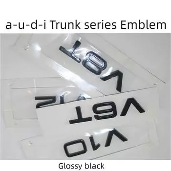 Глянцевые черные буквы V6T V8T V10 W12 значки на крыльях эмблемы эмблема для A4 A4 A6 A7 A8 S3 S4 R8 RS Q5 Q5 V10