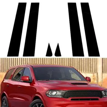 Глянцевые черные стойки для окон автомобиля, дверные накладки, комплекты накладок, пригодные для Dodge Durango 2011-2024 BC, наклейки на колонну, аксессуары
