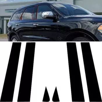 Глянцевые черные стойки для окон автомобиля, дверные накладки, комплекты накладок, пригодные для Dodge Durango 2011-2024 BC, наклейки на колонну, аксессуары