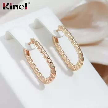 Глянцевые волнистые длинные серьги Kinel для женщин, легко подходящие изящные ювелирные изделия