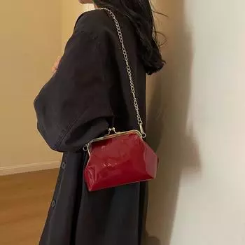 Глянцевые женские сумки через плечо из ПУ, цепочки, вечерние сумки через плечо для женщин, модные, универсальные, новые