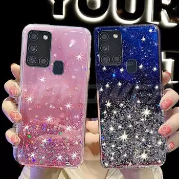 Глянцевый блестящий мягкий чехол для Samsung Galaxy A21S A51 A71 A01 A11 A31 A41 A81 A91 M11 M31 A21 S A217 A515 A715, прозрачный силиконовый чехол Samsung Galaxy M31 чёрный