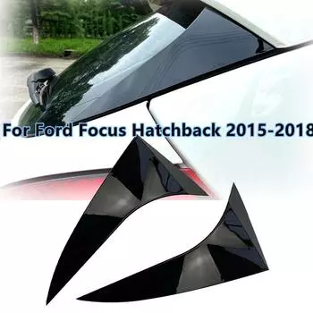 Глянцевый черный ABS для Ford Focus Hatchback спойлер на заднее окно, боковое крыло, крышка 2015 2016 2017 2018 автомобиля Glossy Black