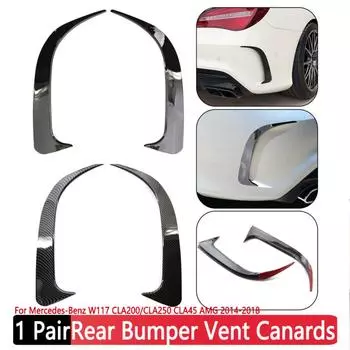 Глянцевый черный ABS пластик задний бампер спойлер Canards вентиляционные отверстия для Mercedes-Benz CLA 45 AMG W117 250 200 2014-2018 чёрный