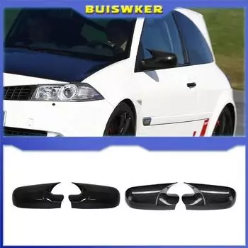 Глянцевый черный/углеродное волокно, боковое крыло автомобиля, крышка зеркала заднего вида, крышка для Renault Megane 2 MK2 2002-2009, крышка зеркала заднего вида Bat