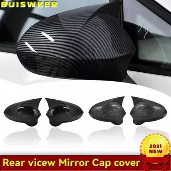 Глянцевый черный/углеродное волокно, крышки для зеркал заднего вида, крышки для Seat Leon MK2 1P Ibiza MK4 6J 2008-2017, зеркальный чехол
