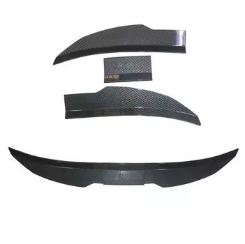 Глянцевый цвет карбонового волокна Регулируемый спойлер на кромку заднего багажника автомобиля Заднее крыло на крышу для автомобиля седан
