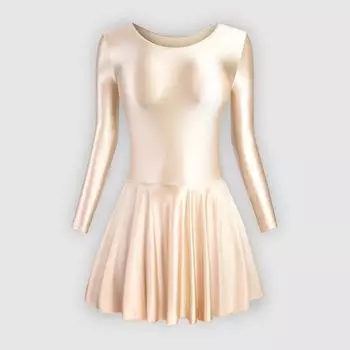 Глянцевый шелковистый купальник с длинным рукавом для йоги и балета S