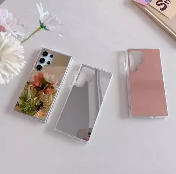 Глянцевый зеркальный чехол для Samsung S24 Ultra S23 S22 Plus S21 A55 A54 A52 A35 A34 A15, прозрачный мягкий бампер из ТПУ, тонкий противоударный защитный чехол для телефона Samsung S24 Ultra серебряный
