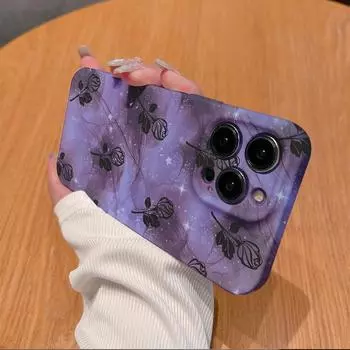 Глянцевый жесткий чехол для ПК, корейская пленка с покрытием, цветочная роза, милая сублимационная задняя крышка с 4-краевым корпусом с принтом Full HD iPhone 7