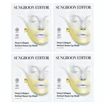 Глубокая коллагеновая маска для красоты с ретинолом, 4 листа, 25 г (0.88 унции) за лист