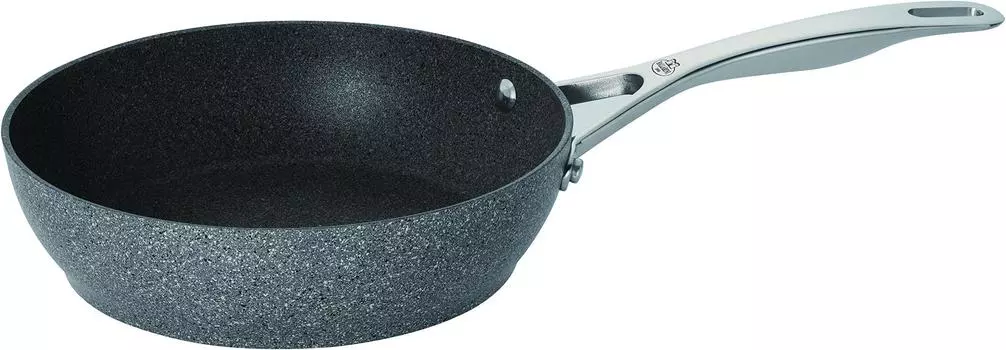 Глубокая сковорода Ballarini 24 см, изготовленная в сковороде Stir Fry Pot, совместимая с IH Granitium, 5-слойное покрытие, японское серебро Torino Italy [Авторизованный продукт] серебряный