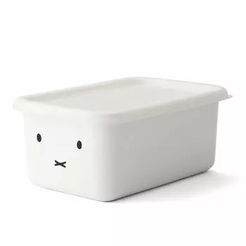 Глубокий квадратный контейнер M Miffy Face Series [эмаль Fuji] белый
