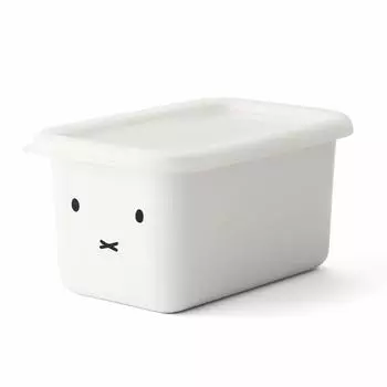Глубокий квадратный контейнер S Miffy Face Series [эмаль Fuji] белый