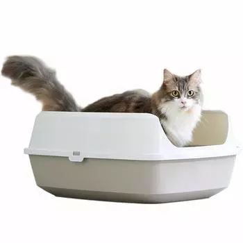 Глубокий лоток Jumbo Gray Deep Pan Небьющийся Свободный и просторный Размер Для Больших Кошек Моющийся Не содержит BPA Размер Ширина 43 x Глубина 57 x Высота см [OFT] [Кошачий Туалет] серый