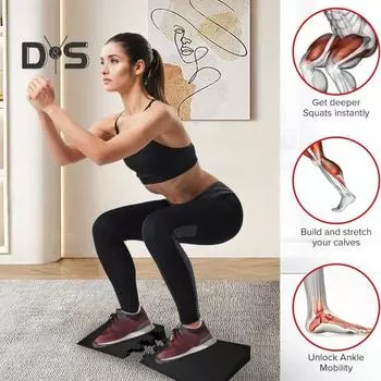 Глубокий присед клиновидный блок растяжка икр наклонная доска профессиональный нескользящий фитнес тяжелая атлетика становая тяга силовые тренировки каблук приподнятый глубокий чёрный