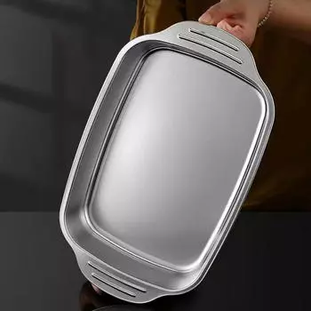 Глубокий противень для рыбы, форма для торта с ручками, гриль для барбекю на открытом воздухе Flat bottom