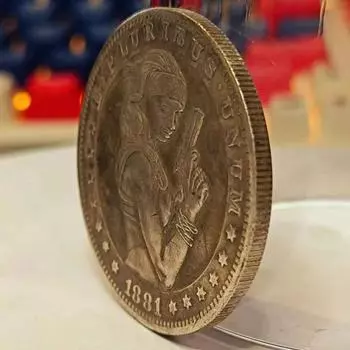 Глубокий рельеф 1881 года Американская красавица Цветок Череп Монета Серебряный доллар Микро Печать Коллекция