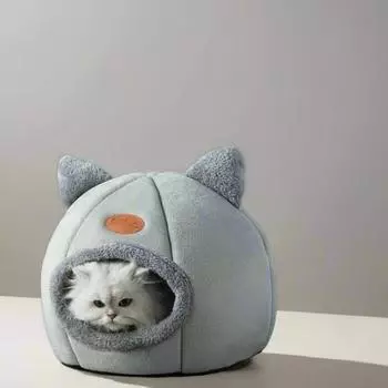 Глубокий сон, комфортная кровать для кошек, маленький коврик, корзина, домик для собак, палатка для домашних животных, уютная пещера, гнездо для дома M 33X33X33cm светло-серый