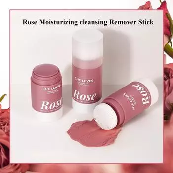 Глубоко очищающее лицо, нежное средство для снятия макияжа, увлажняющий очищающий стик с розой ярко-розовый