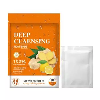 Глубоко очищающие подушечки для ног для лучшего сна и ухода за ногами. Премиальные органические подушечки для ног с пудрой для улучшения качества сна. Пластырь для ног 10 штук. One Size жёлтый