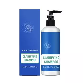 Глубокоочищающий шампунь с гидролизованным кератином, шампунь с маслом листьев 300 мл One Size