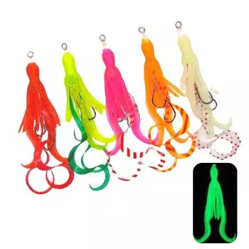 Глубоководная приманка Octopus Bait UV Мягкая приманка с крючками для Тайрабы (Набор 5)
