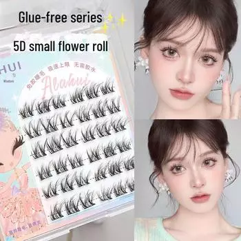 Glue-Free 5D Flower Curl False Eyelashes - Self-Adhesive, No Glue Needed small flower roll