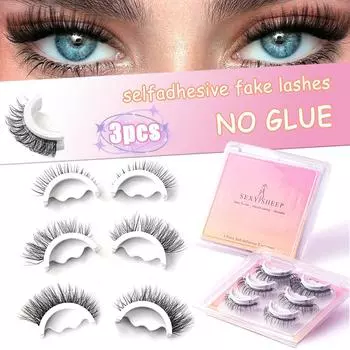 Glue-free False Eyelashes Lightweight and Natural Look Perfect Fluffy for Beginners Reusable MIX 1